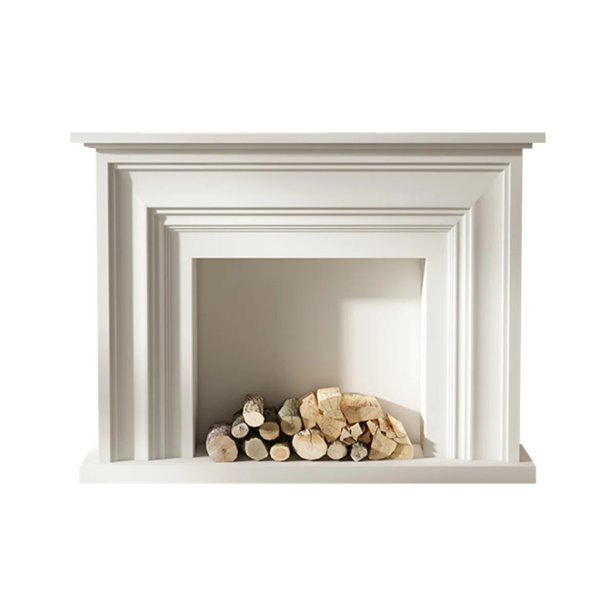 Symple Stuff White Solid Wood Freestanding Fireplace | Wayfair | Wayfair North America