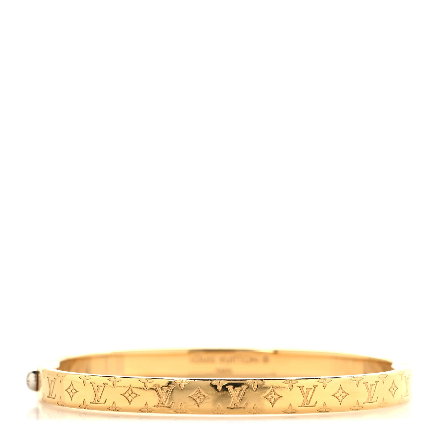 Louis Vuitton Brass Monogram Nanogram Bracelet M Gold 1950726 | FASHIONPHILE (US)
