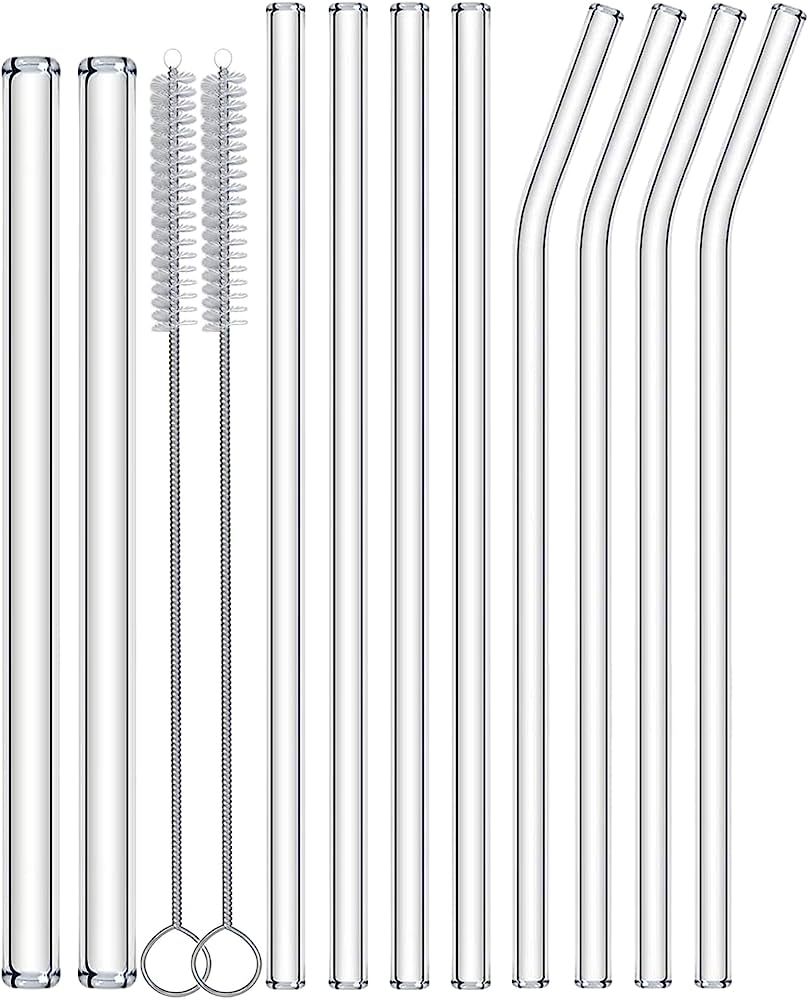 Nafender® 12-Pack Glass Straws Reusable Drinking Straw Including 4 Straight and 4 Bent Straws & ... | Amazon (CA)