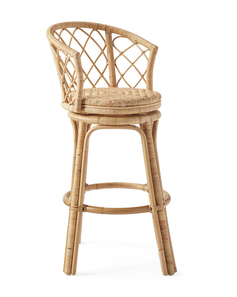 Avalon Rattan Swivel Bar & Counter Stool | Serena and Lily