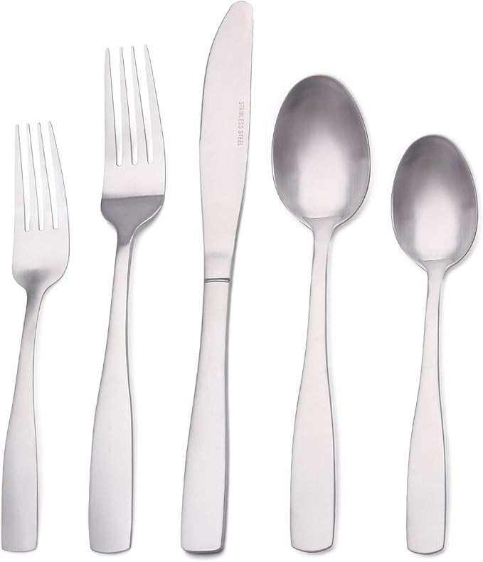 Matte Silverware Set, 20-Piece Stainless Steel Flatware Set, Tableware Cutlery Set Service for 4,... | Amazon (US)