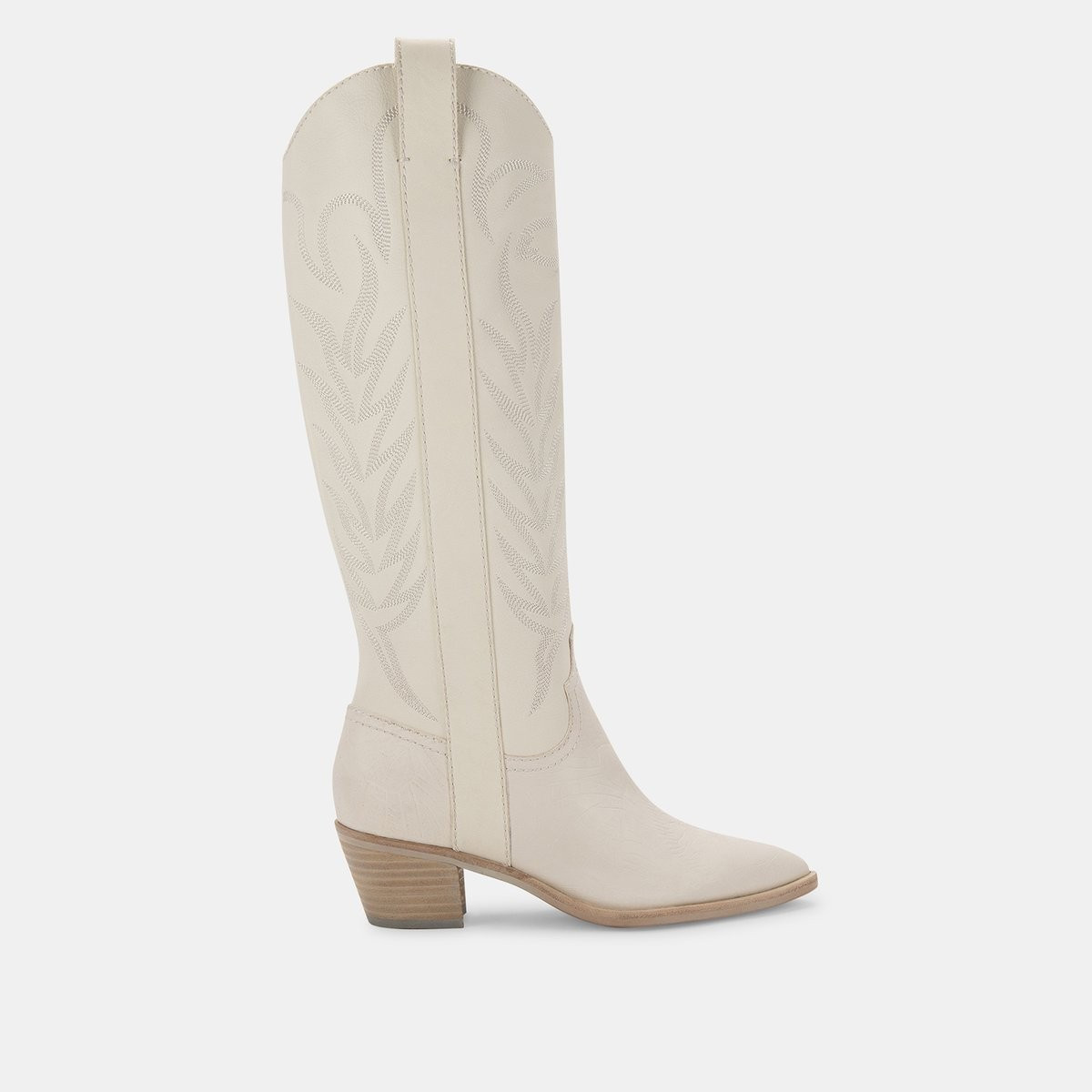 SOLEI BOOTS WHITE EMBOSSED LEATHER | DolceVita.com