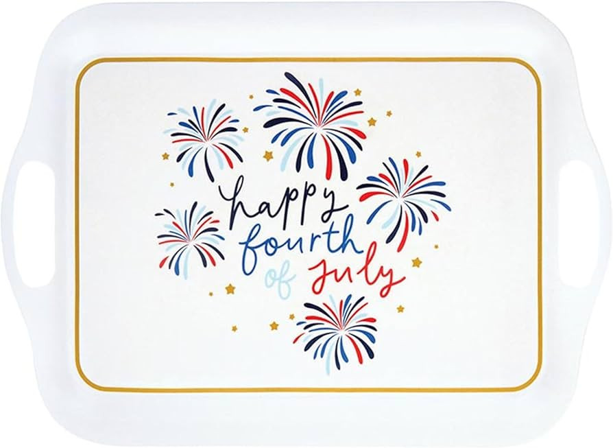 Slant Collections Bamboo Serving Tray, 16.5" x 11.5", Fireworks 4th of July | Amazon (US)