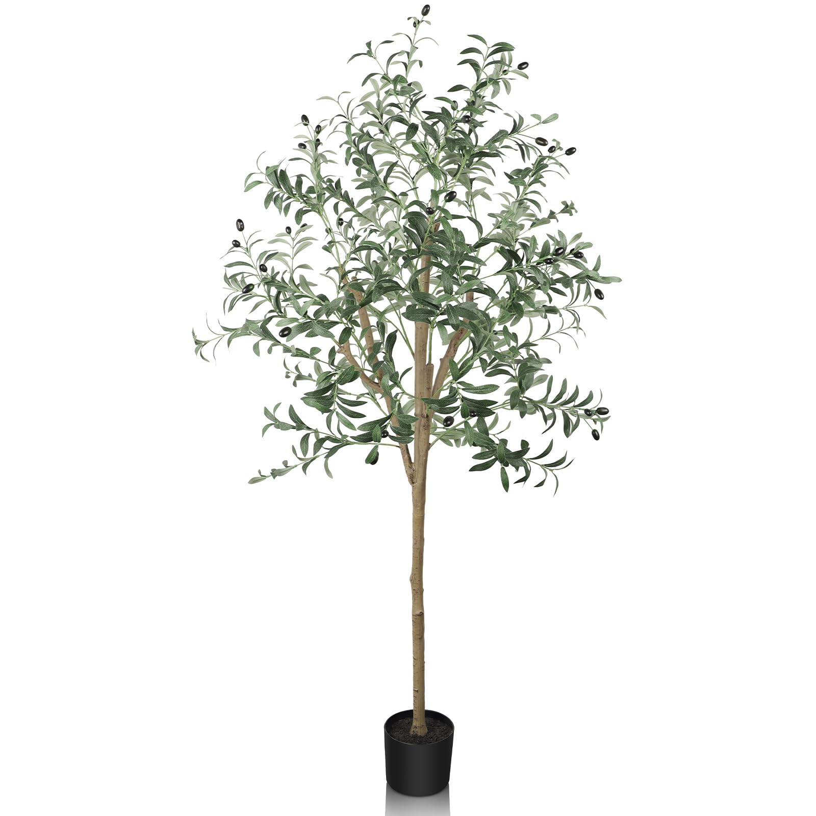 YOLEO 5.5FT Artificial Olive Tree Tall Faux Silk Olive Plant Lifelike Fake Tree for Home Office I... | Amazon (UK)