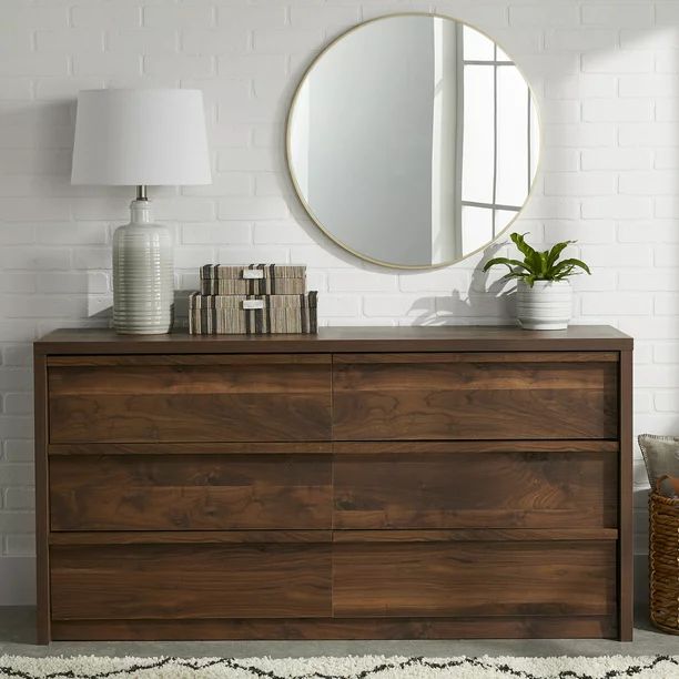 Better Homes and Gardens Montclair 6-Drawer Dresser, Vintage Walnut Finish | Walmart (US)