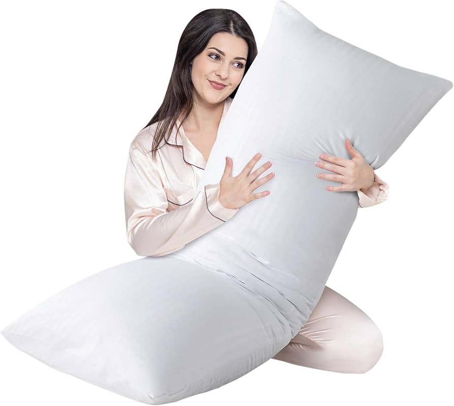 Cosybay White Full Body Pillow Insert - Fluffy Long Bed Pillow for Adults - Firm Large Body Pillo... | Amazon (US)