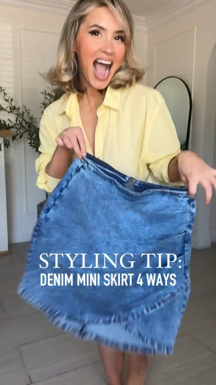 1 denim mini skirt, 4 ways! 

Wearing small in the color modern blue

#LTKgrwm #LTKootd #LTKU