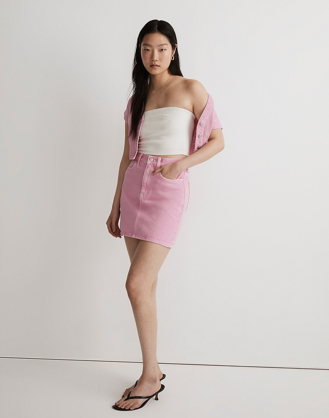 Denim Mini Skirt in Retro Pink | Madewell