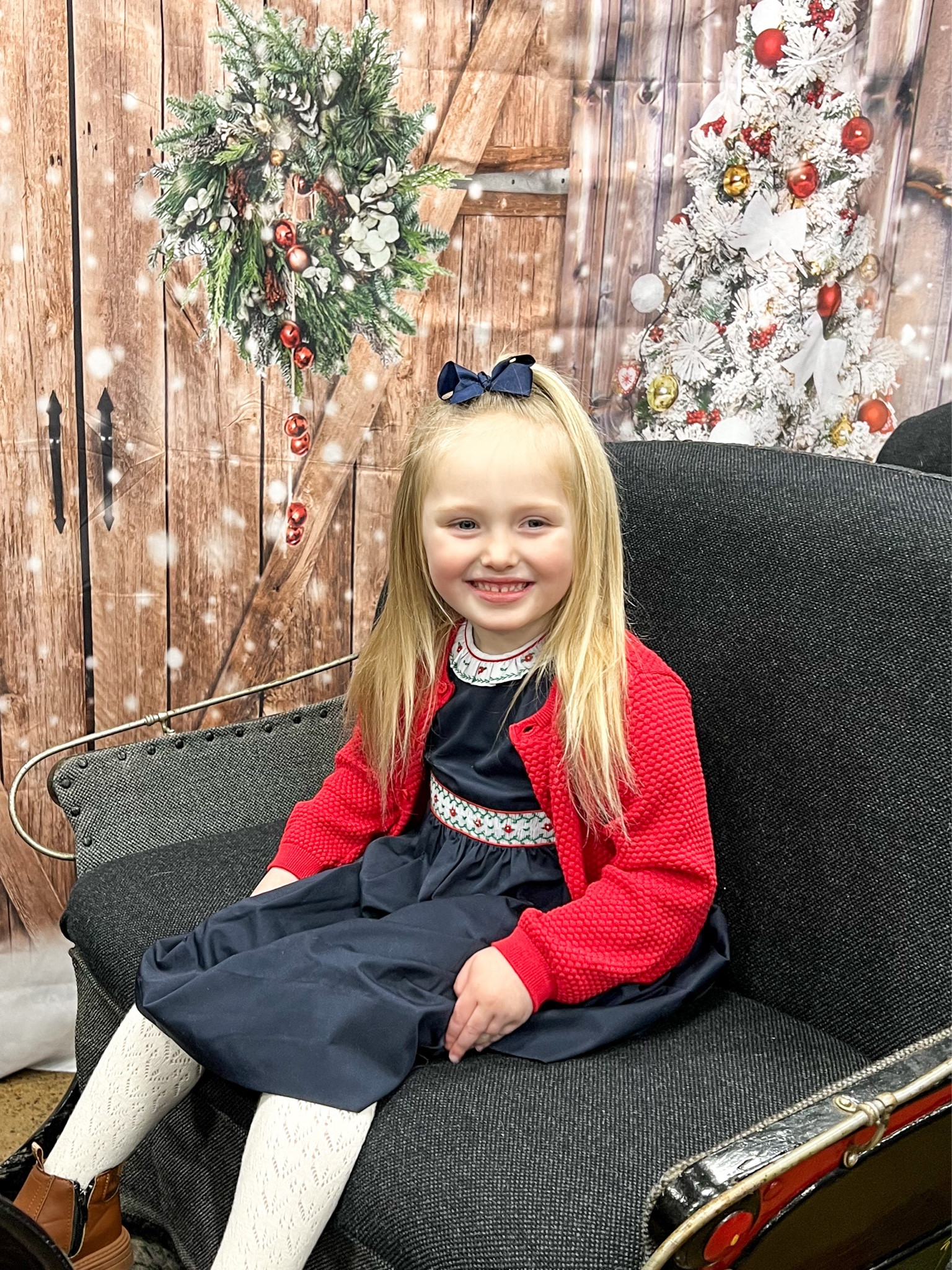 The cutest Christmas dress and cardigan from @FeltmanBrothers ! Quinn wanted to look her best when she met Santa today! #ad #feltmanbrothers #christmas #christmasoutfit 

#LTKKids #LTKHoliday #LTKSeasonal