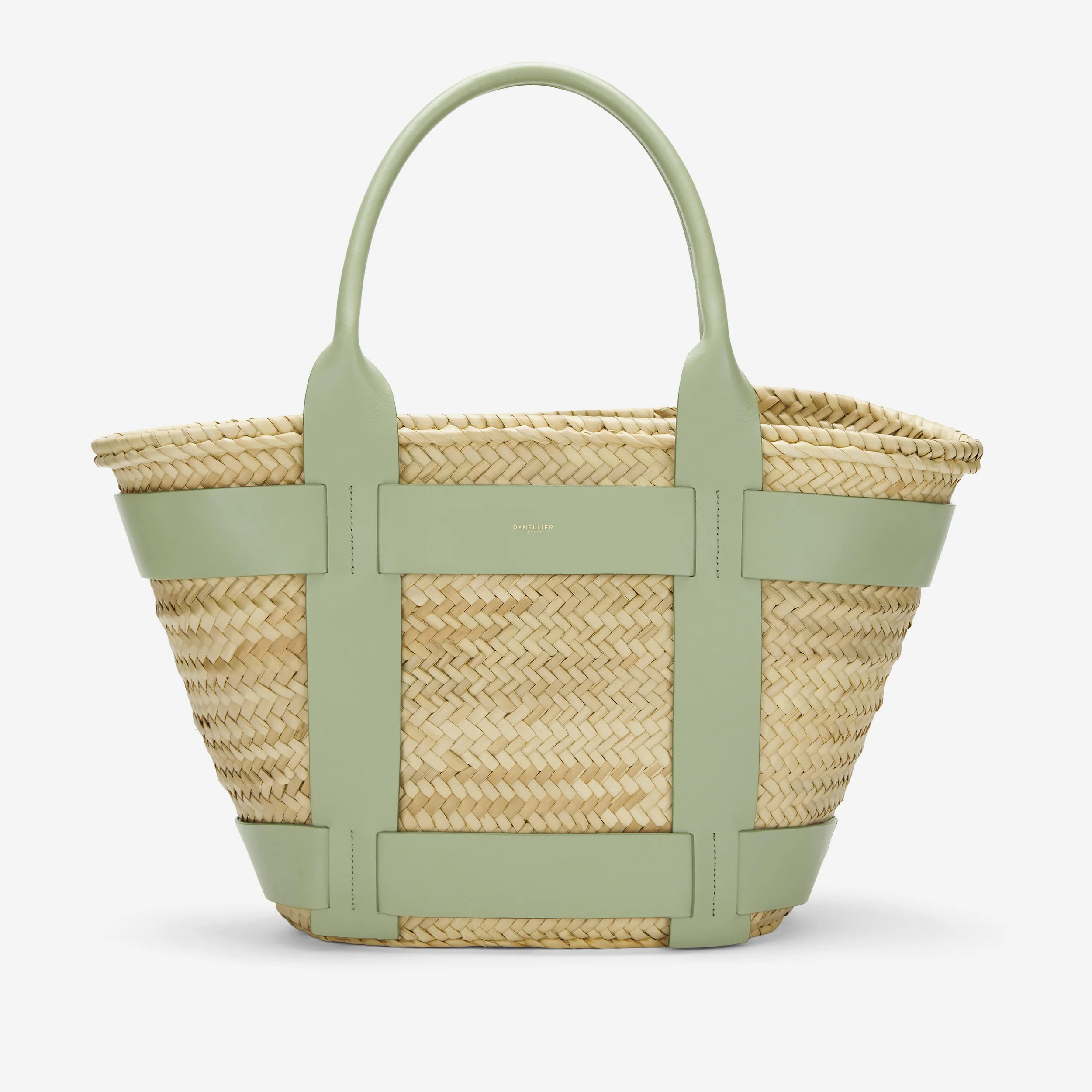 The Maxi Santorini | Natural Basket Khaki Smooth | DeMellier | DeMellier