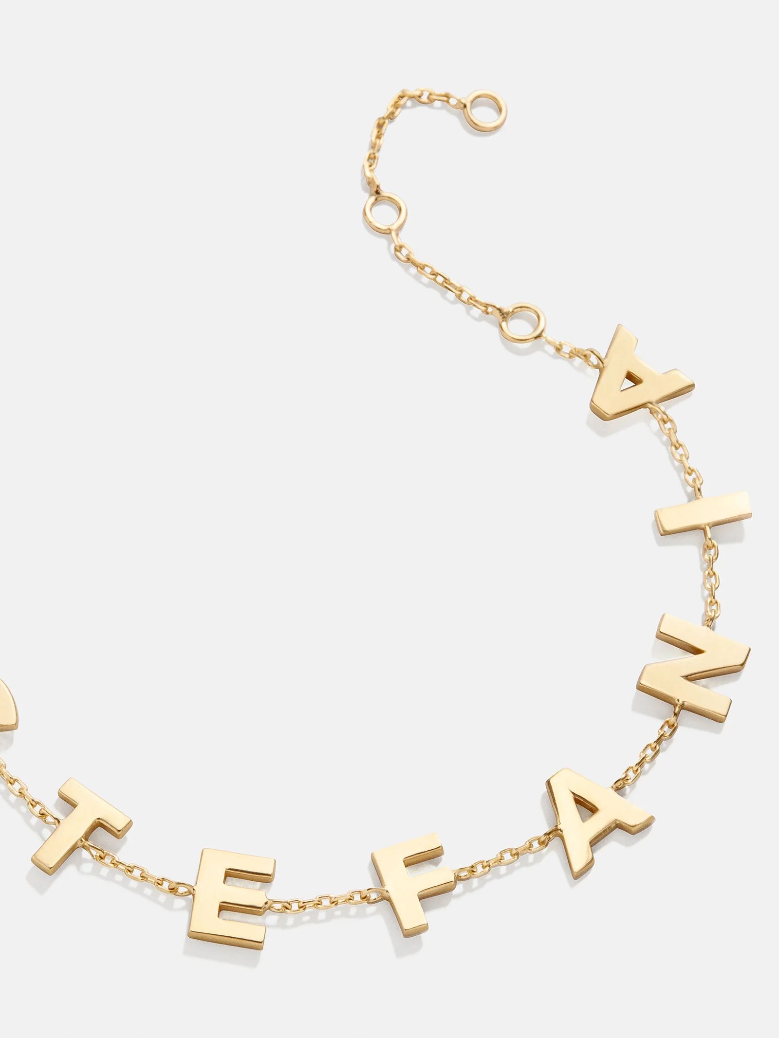 18K Gold Custom Spaced Letter Name Bracelet - Large | BaubleBar (US)