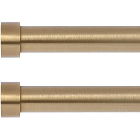 Ivilon Drapery Window Curtain Rod - End Cap Style Design 1 Inch Pole. 48 to 86 Inch Color Warm Go... | Amazon (US)