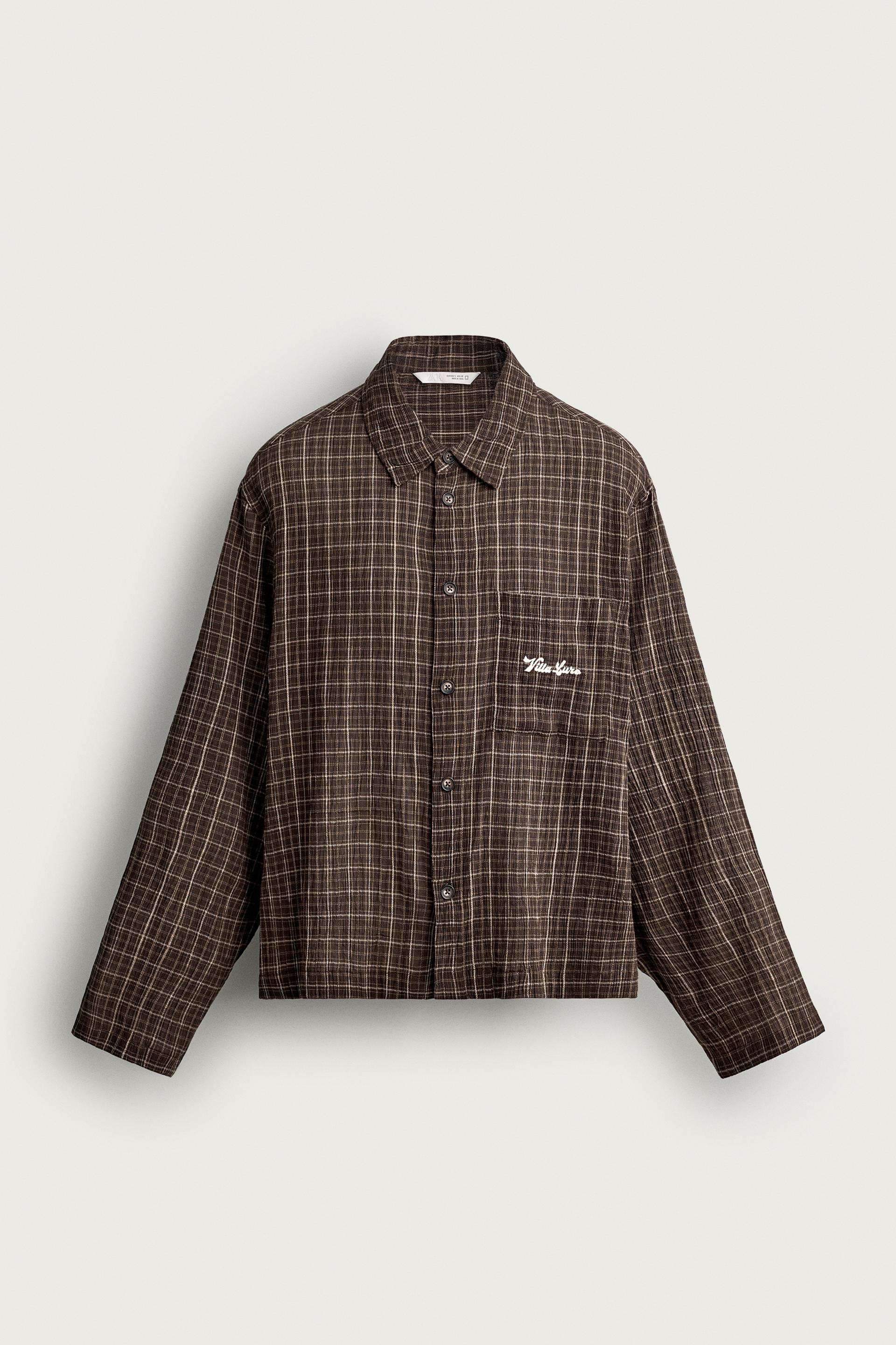 CHEMISE À CARREAUX À BRODERIES COMBINÉES | Zara FR