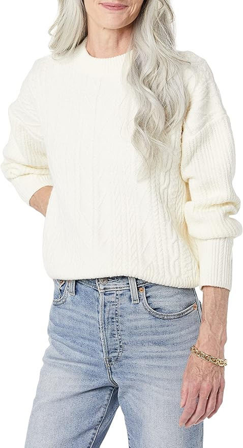Amazon Essentials Women's Soft-Touch Modern Cable Crewneck Sweater (Available in Plus Size) | Amazon (US)