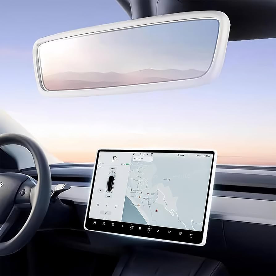 2PCS Protector Trim Frame Compatible with Tesla Model 3 Y 2020-2024 2026 Screen Edge Frame Rearvi... | Amazon (US)