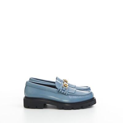 CELINE 970$ Jeans Blue Margaret Loafers - Triomphe Chain, Polished Bull | eBay | eBay US