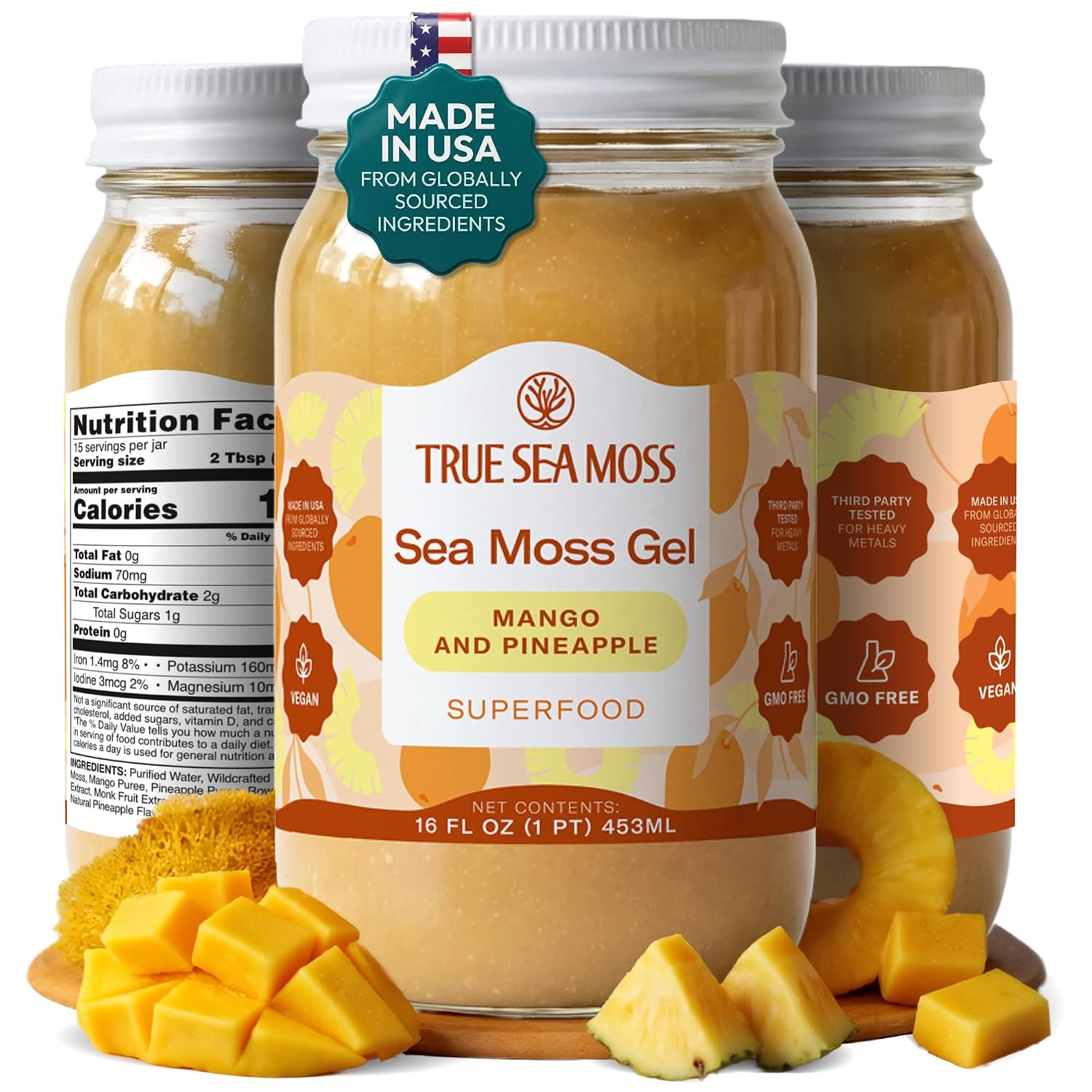 True Sea Moss – Sea Moss Gel – Mango/Pineapple, Pack of 1 (Labels may Vary) | Amazon (US)