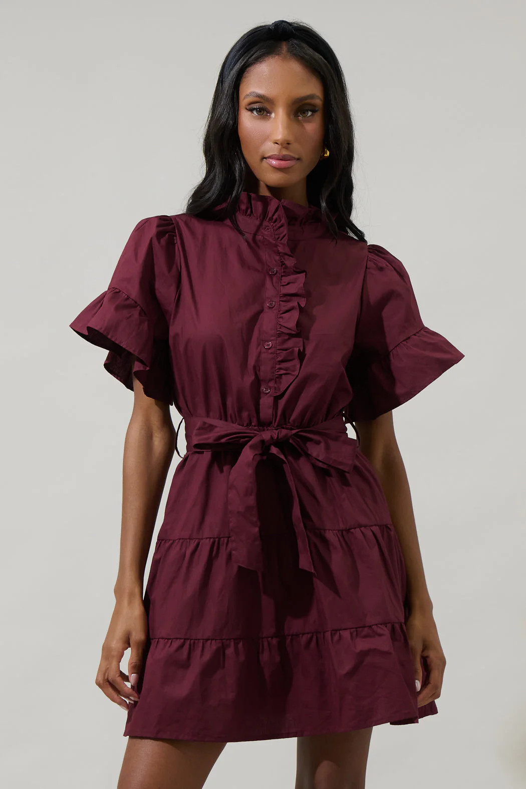 Cottonwood Ruffle Button Down Mini Dress | Sugarlips