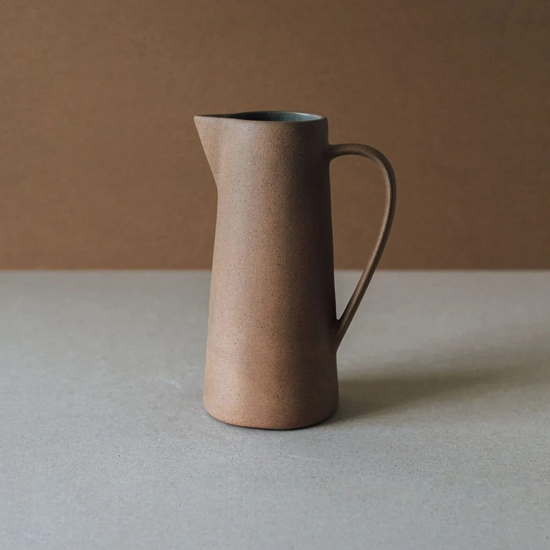 Handmade Terracotta Ceramic Tall Jug Chocolate Terracotta Rustic Pottery Pitcher Handmade Artisan... | Etsy (US)