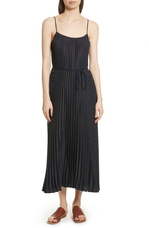 Vince Polka Dot Pleated Slipdress | Nordstrom