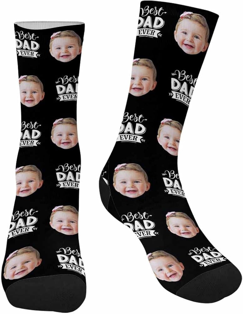 Custom Face Socks for Men Women Personalized Photo Socks for Dad | Amazon (US)