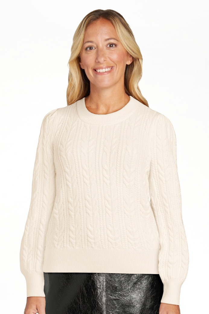 Scoop Women’s Cable Knit Crewneck Sweater, Sizes XS-XXL | Walmart (US)