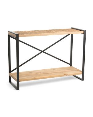 2-tier Metal And Wood Console Table | TJ Maxx