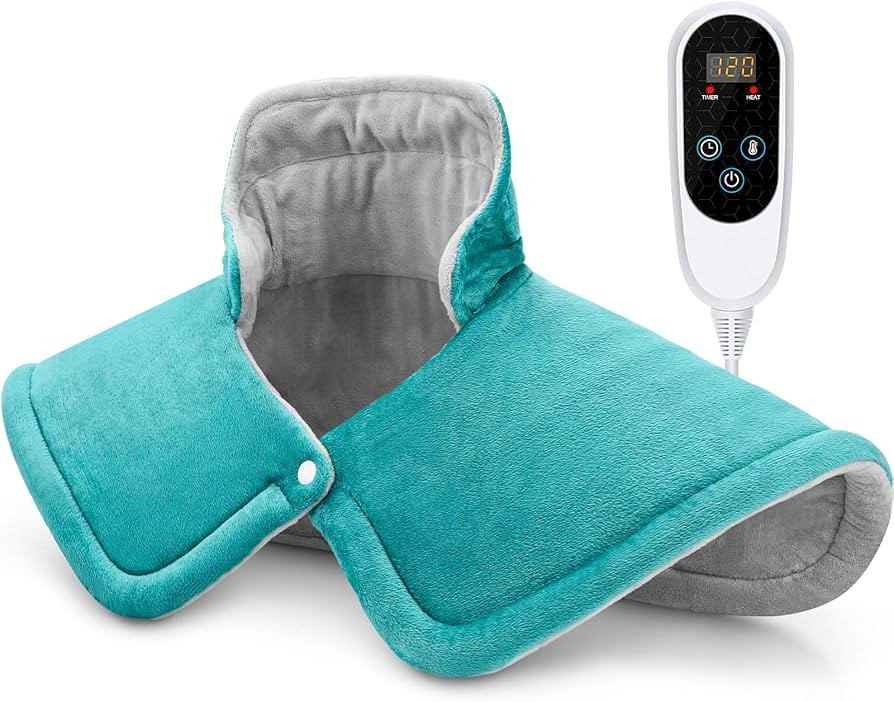 Heating Pad for Neck and Shoulders, 2lb Weighted Neck Heating Pad for Back Pain Relief, 6 Heat Se... | Amazon (US)