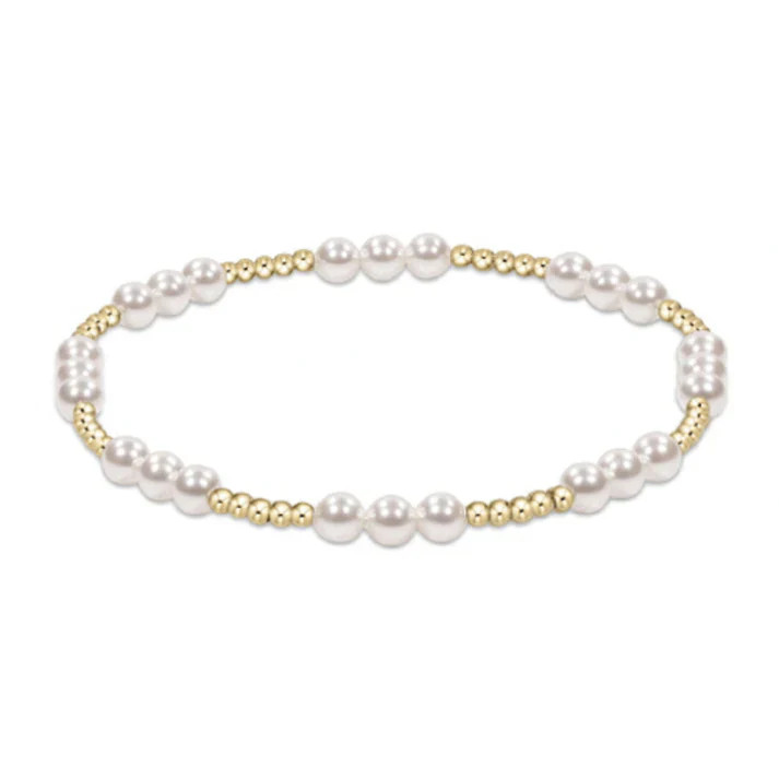 enewton classic joy pattern 4mm bead bracelet, pearl | Smith's of Dublin