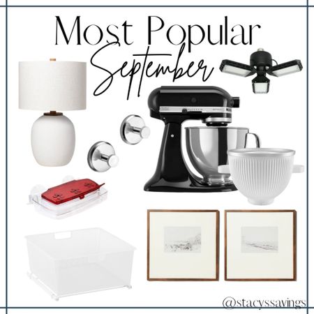 Most popular items from September! Make your own ice cream with this popular stand mixer attachment, beautiful wall art, the best attic/garage light bulb, your favorite pantry baskets, a window hummingbird feeder, and suction cup shower hooks. Great choices!



#LTKhome