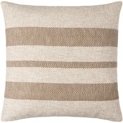 Livabliss Mobley 20"H x 20"W Square Pillow Cover Down Insert Modern Brown Throw Pillow | Target