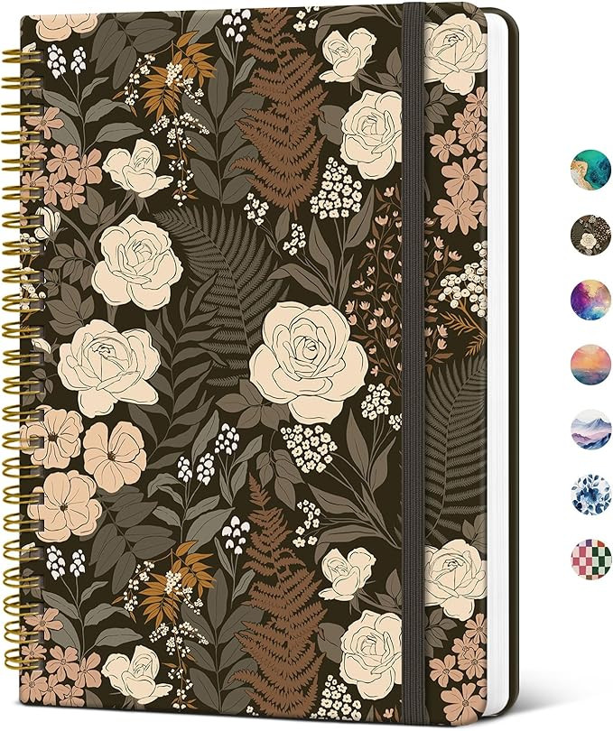 Taja Lined Spiral Journal Notebook for Women, A5 Cute College Ruled Hardcover Notebook for Work &... | Amazon (US)