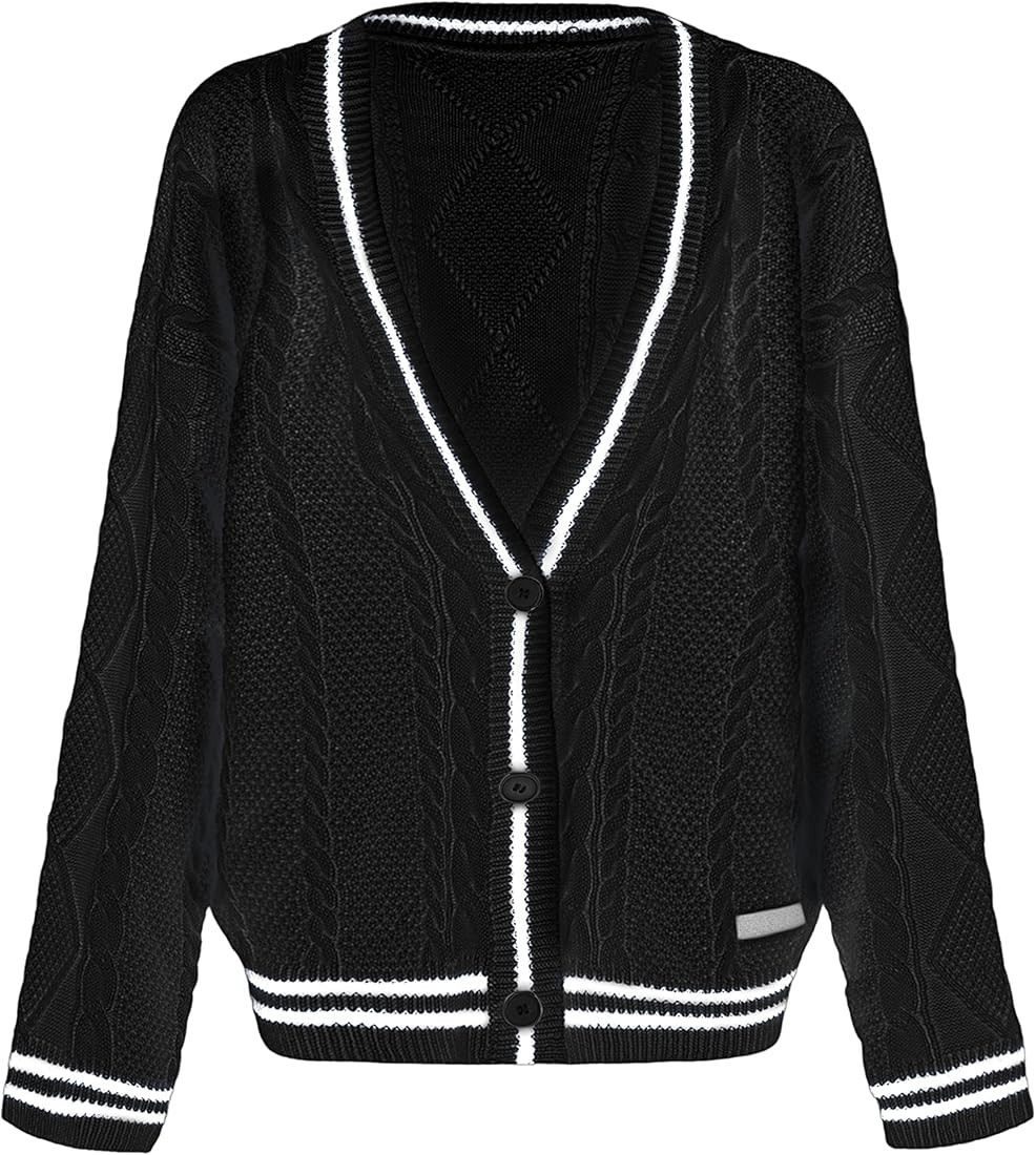 Klamay Cardigan Sweaters for Womens Stars Long Sleeve Button Down Shirts | Amazon (US)