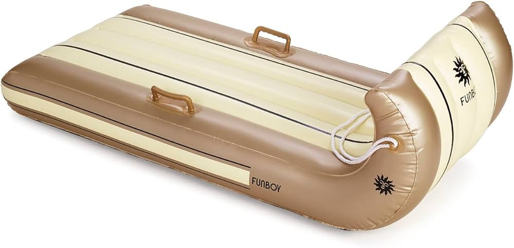FUNBOY 52" Inflatable Toboggan Snow Sled, Champange Colored, 1-2 Person Capacity, with Grooved Ru... | Amazon (US)
