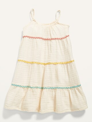 Tiered Cami Textured-Dobby Swing Dress for Toddler Girls | Old Navy (US)