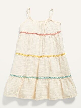 Tiered Cami Textured-Dobby Swing Dress for Toddler Girls | Old Navy (US)
