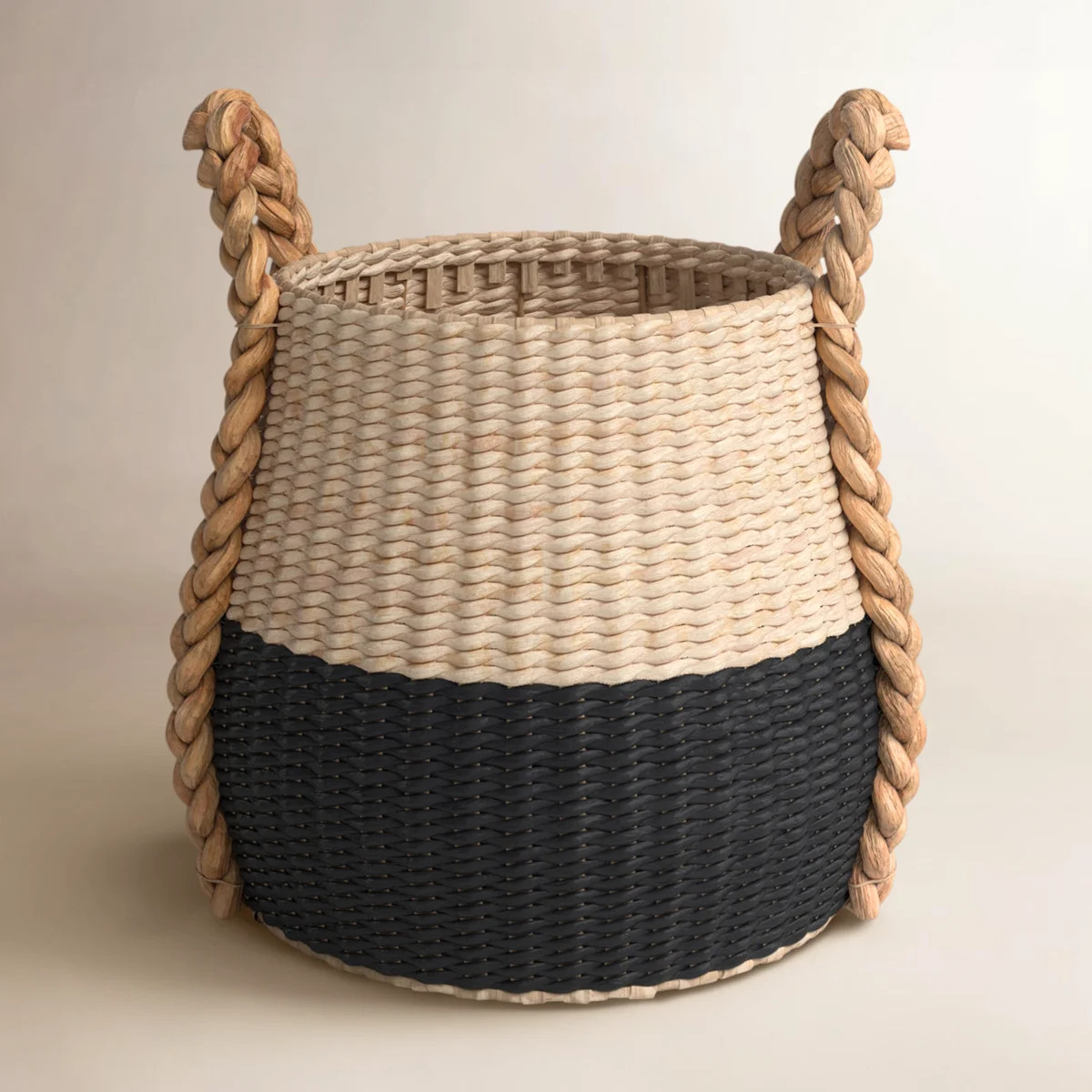 Armadi Two Tone Wicker Basket with Handles | Birch Lane