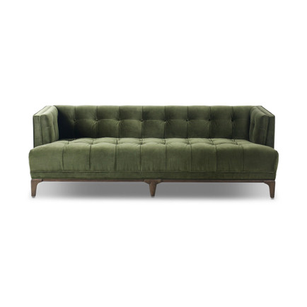 Olive Velvet Tufted Sofa, 78 Inches Chesterfield Sofa