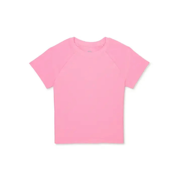Wonder Nation Girl's Short Sleeve Rashguard Swim Top, Sizes 4-18 & Plus | Walmart (US)