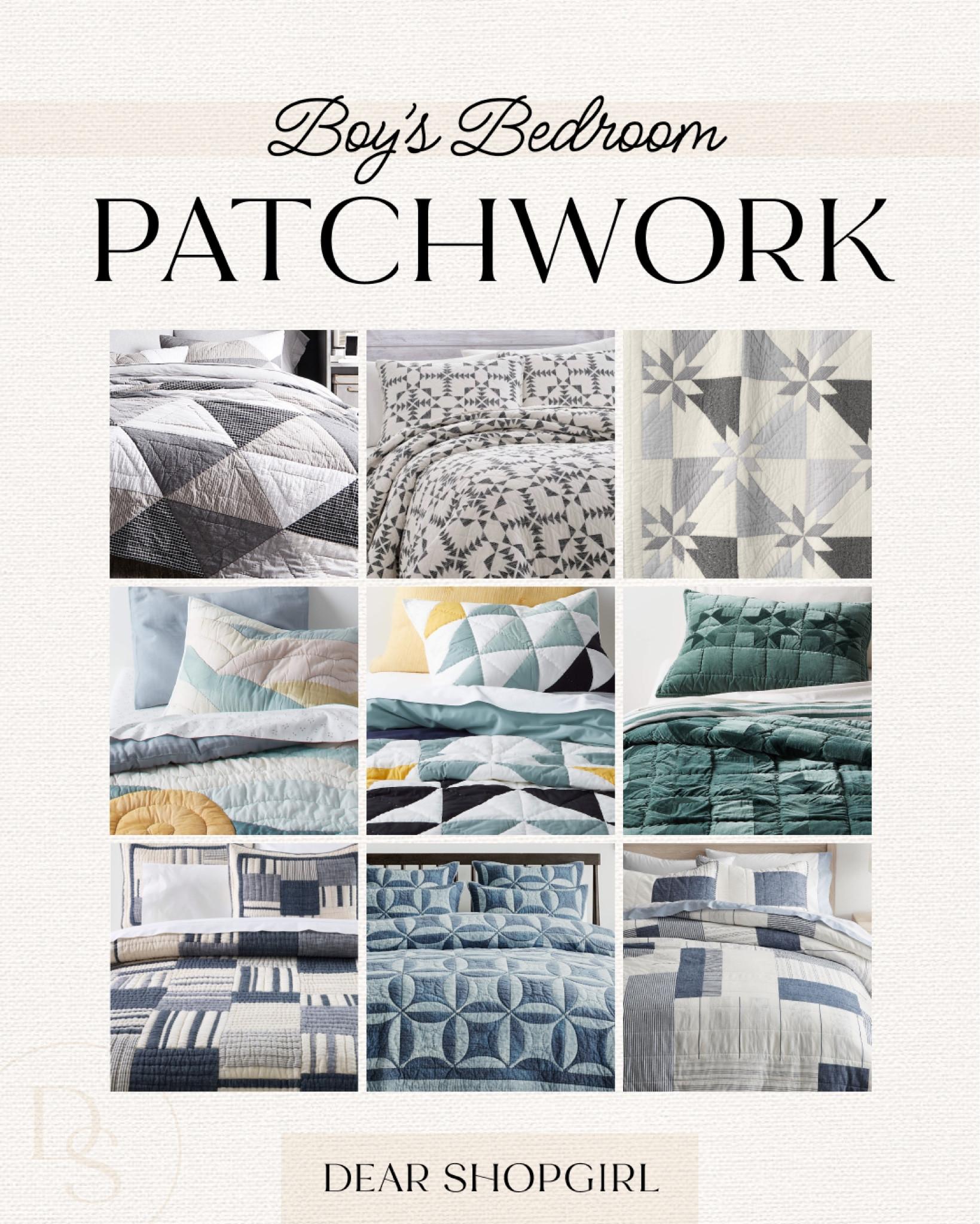 Masculine patchwork quilts! These more neutral quilts in blue, green, gray and black tones would work perfectly in a boy’s bedroom or even a boy’s dorm! 

#LTKSeasonal #LTKkids #LTKhome