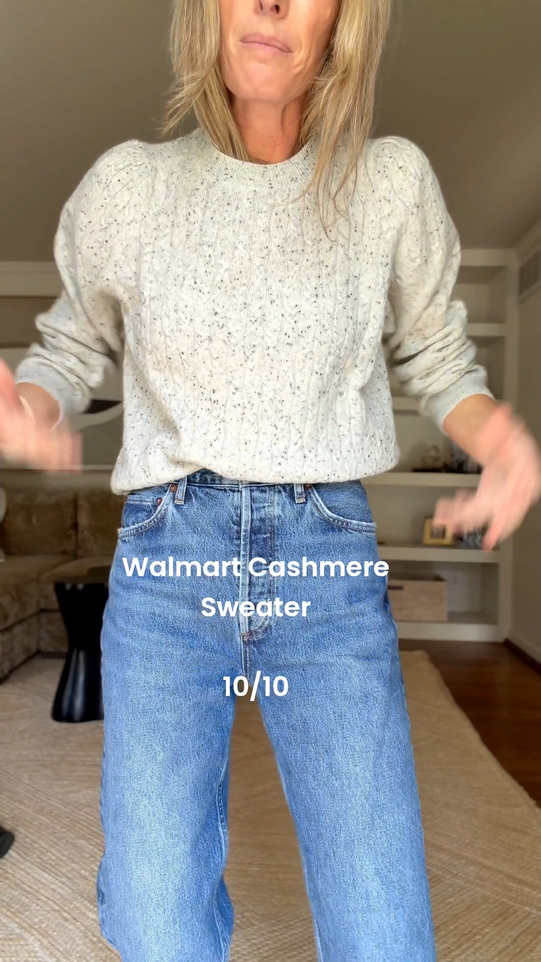 Size small! It’s stunning and love the speckled gray! Putting all Walmart sweaters here I love.

@Walmart #walmartstyle #walmartpartner @walmartstyle