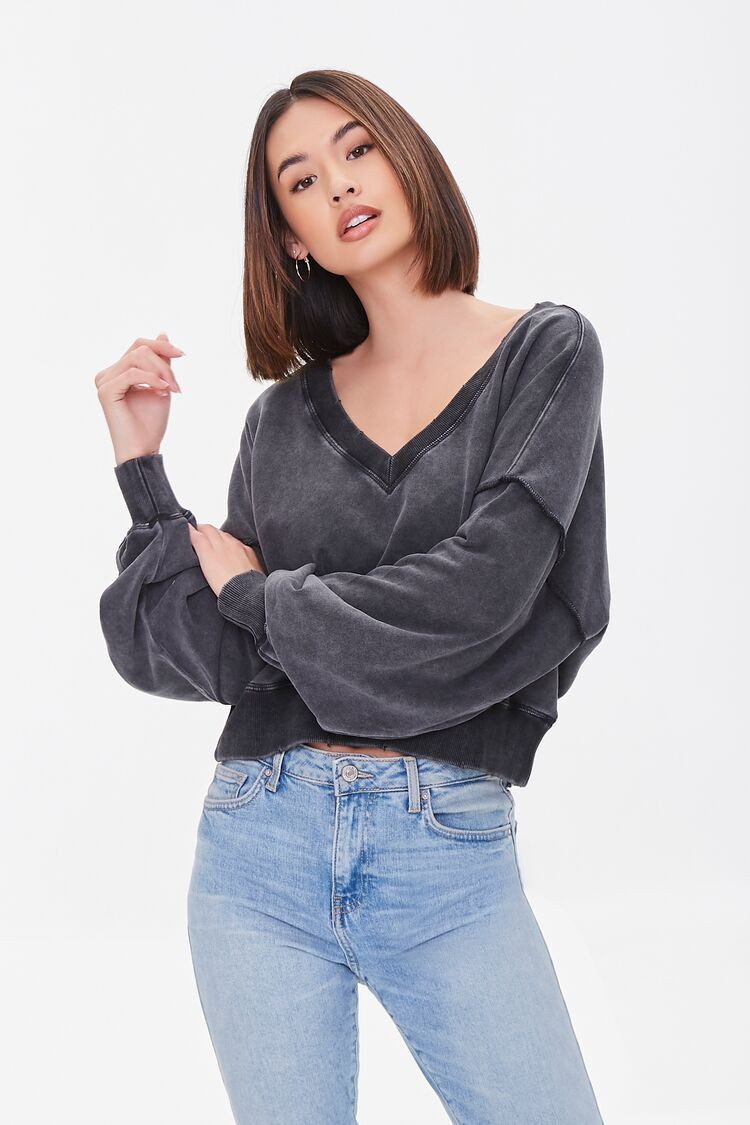 French Terry Mineral Wash Pullover | Forever 21 (US)