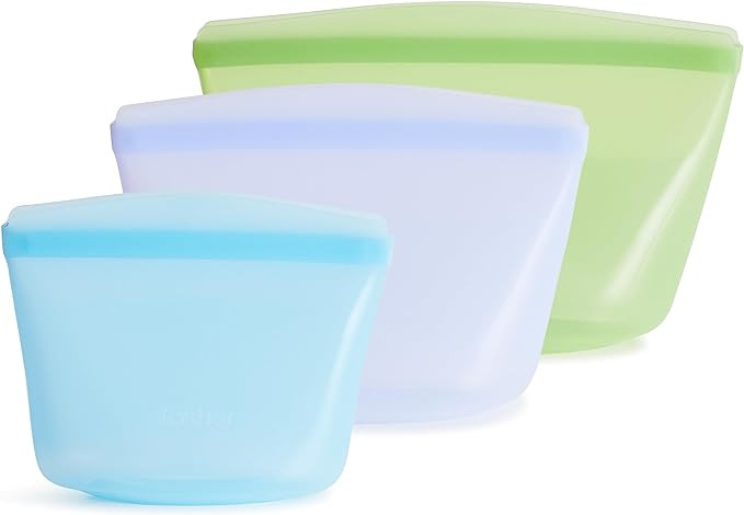 Stasher Premium Silicone Reusable Food Storage Bags, 3-Pack, Multi, Multi-Use Food Storage Bags, ... | Amazon (US)