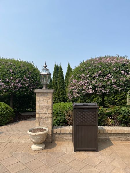 The most aesthetic garbage can I could find to go with our patio set and furniture. We have two of them & I love them! 

My planters are old but I have linked some similar for you. 

Outdoor furniture, garbage can, wicker, patio season, outdoor light, outdoor planter, planter, outdoor garbage can, patio furniture, post light, lighting, 

#LTKSeasonal #LTKhome #LTKunder100
