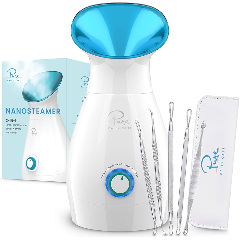 Pure Daily Care NanoSteamer Large 3-in-1 Nano Ionic Facial Steamer with Precise Temp Control - Hu... | Amazon (US)