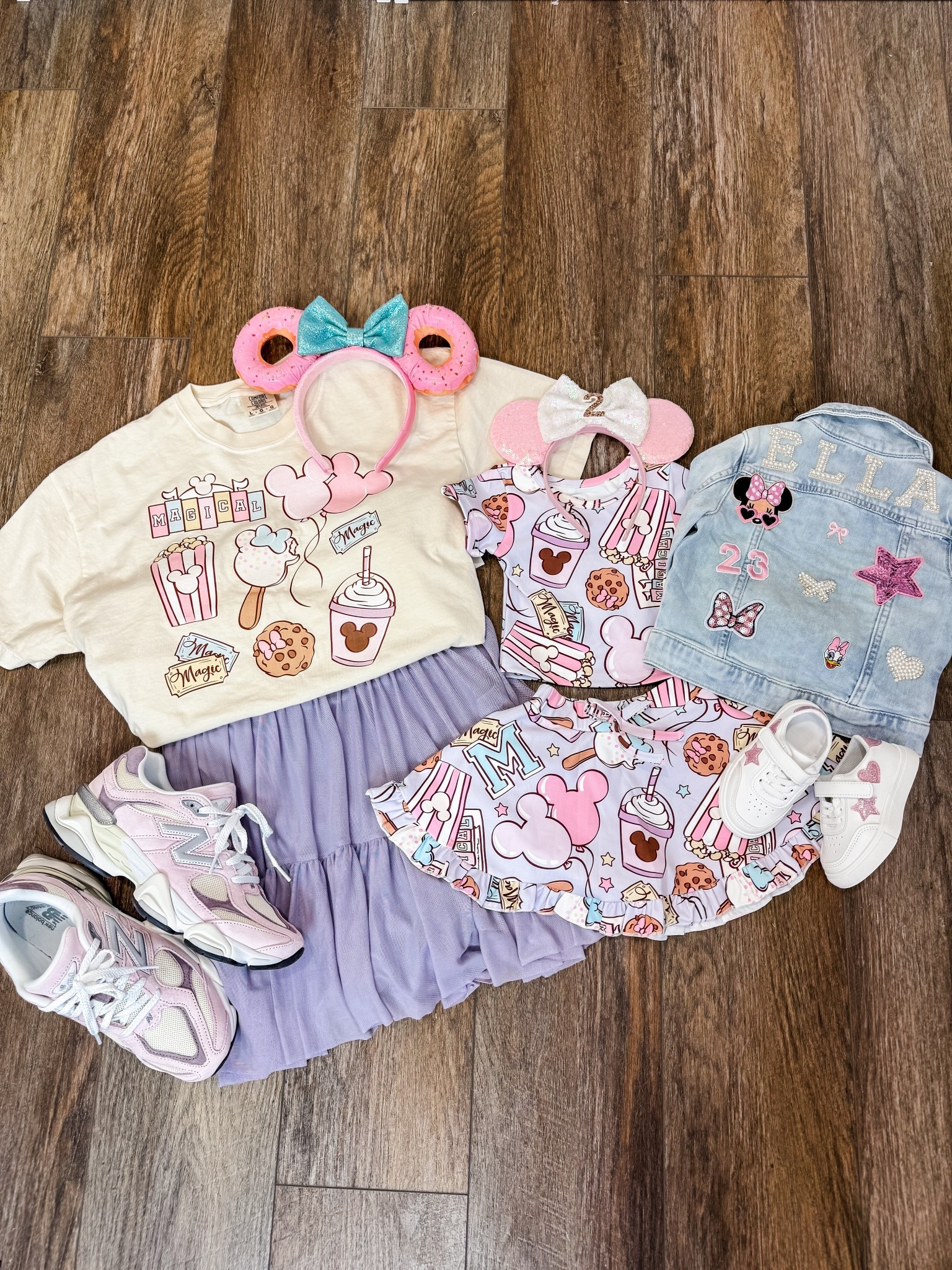 Disney mom & mini outfits—day 1 at Magic Kingdom 🍩🩷

My top & Ella’s Disney active set is from a small business called Made by Molly, but I can’t link that through LTK. I’ve linked some similar options from Etsy below 

My donut ears are my Disney 4/5 years ago, but I linked similar options 

Disney toddler outfits, Disneyworld outfits, cute Disney style 

#LTKKids #LTKFamily #LTKTravel