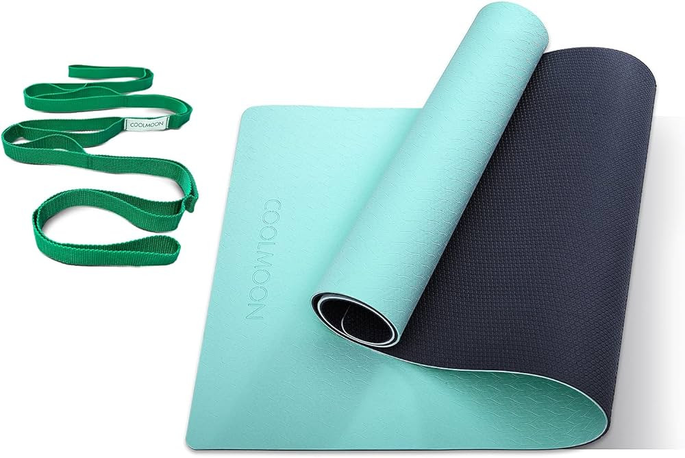 COOLMOON 1/4 Inch Extra Thick Yoga Mat Double-Sided Non Slip,Yoga Mat For Women and Men,Fitness M... | Amazon (US)