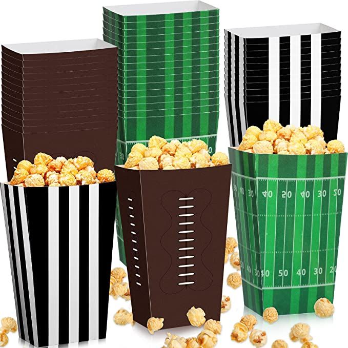 Sinmoe 48 PCS Football Popcorn Boxes Football Party Supplies Decorations Football Party Favor Bag... | Amazon (US)