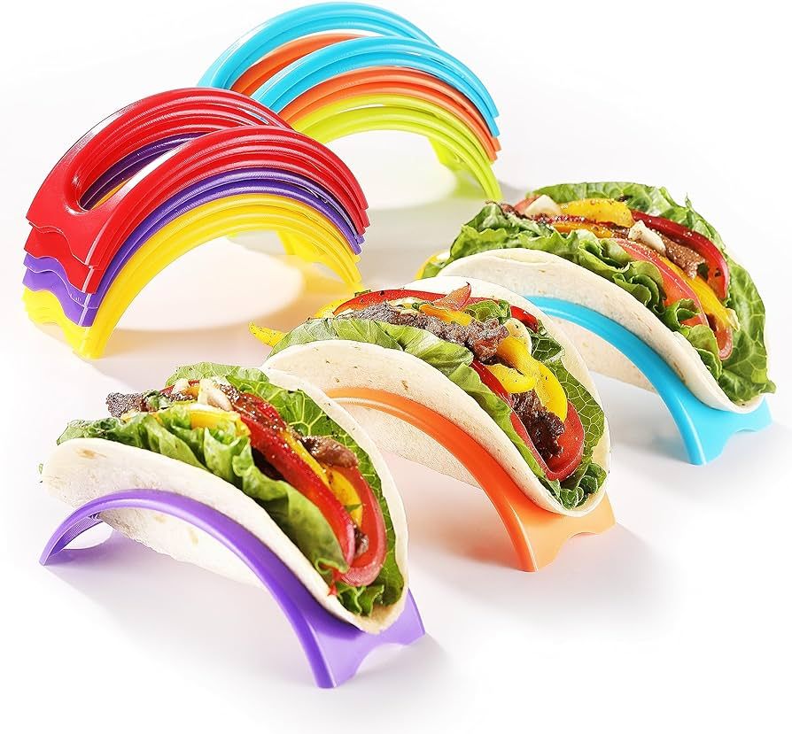18PCS Individual Taco Holder Stand, MONGSEW Colorful Taco Holders Set of 18, Taco Stands for the ... | Amazon (US)