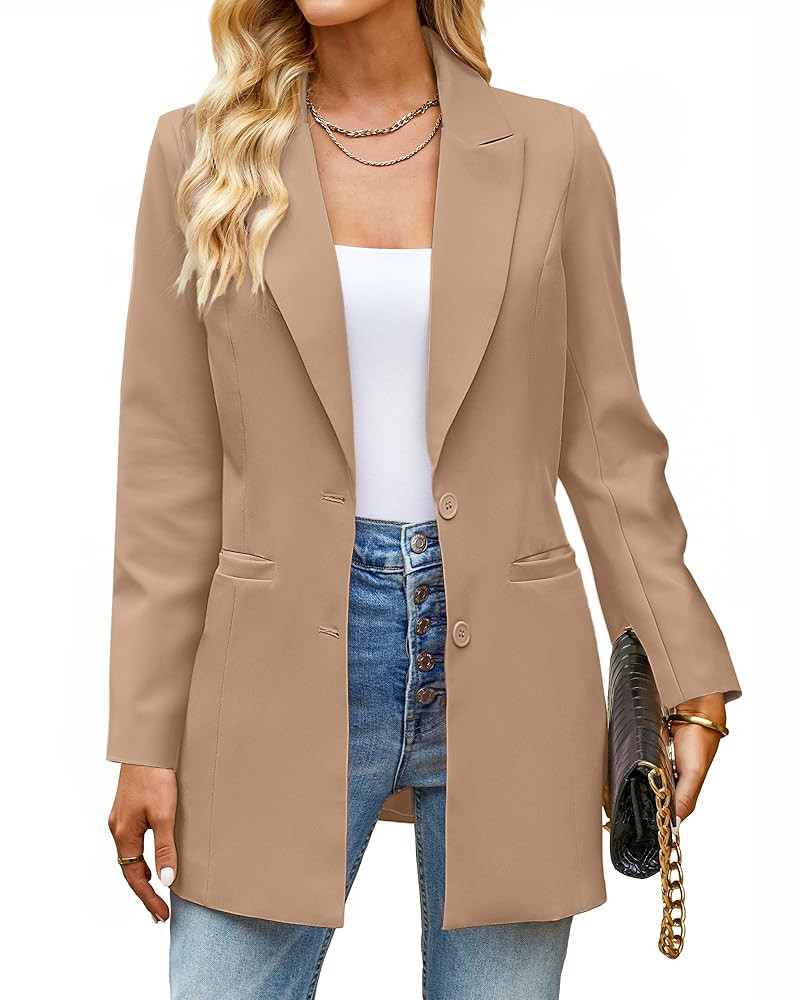 luvamia Blazers for Women Business Casual Long Blazer Jackets Dressy Work Professional Office Out... | Amazon (US)